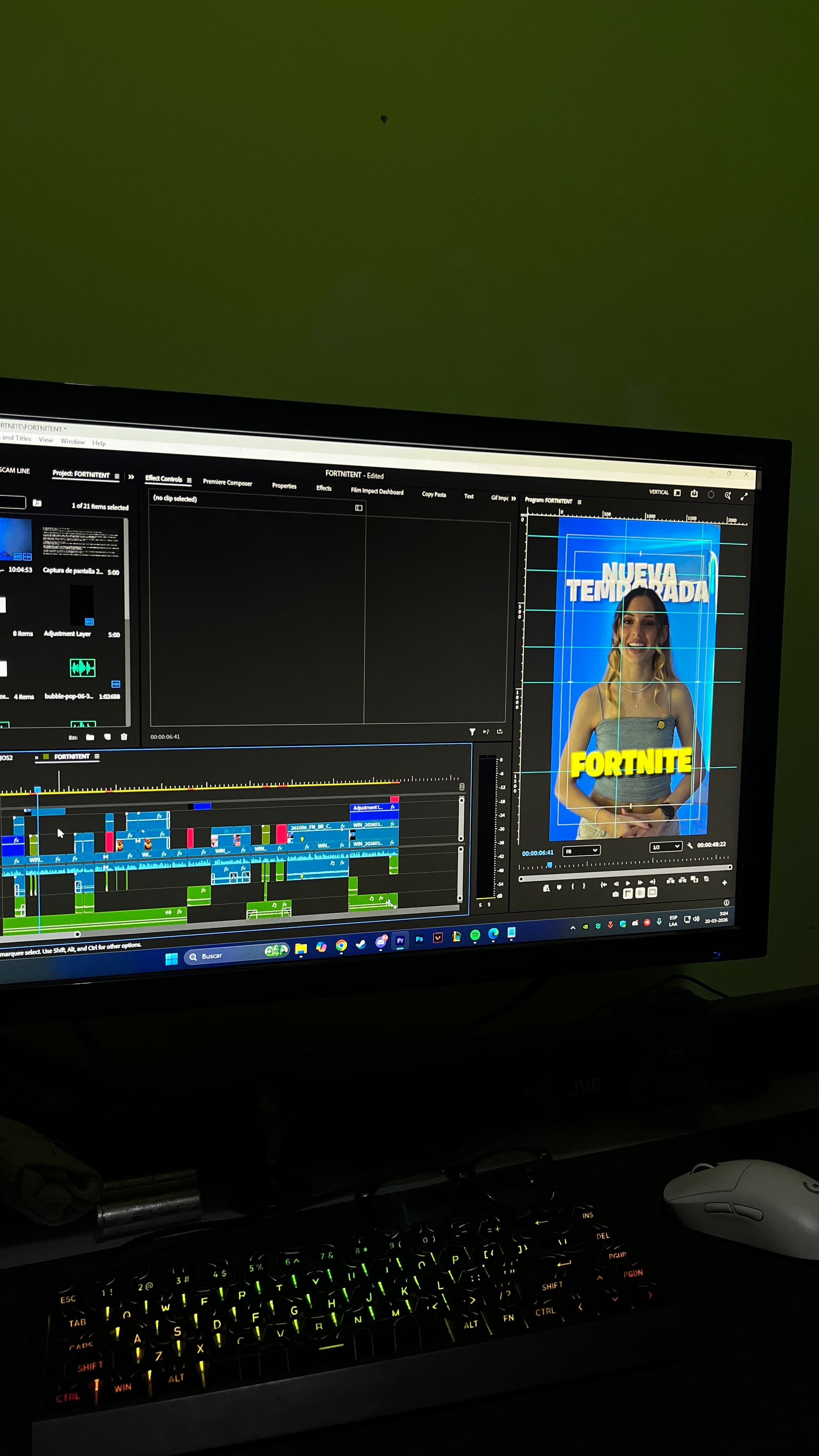 Editando la campaña Fortnite de Blumecl en Premiere Pro